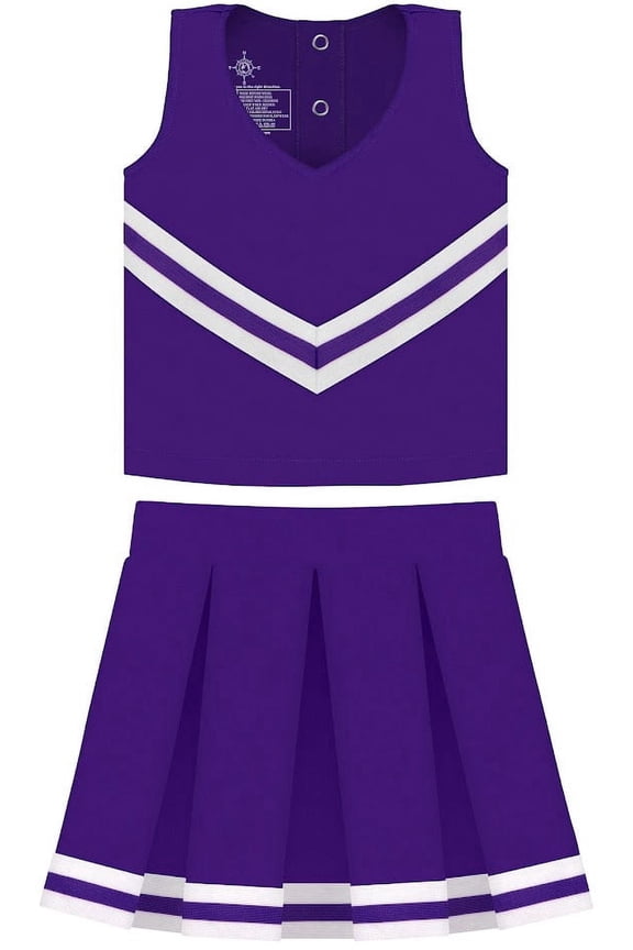 Purple Cheerleader Uniform for Toddler and Junior Girls - 3 Piece Dress With Bloomers
