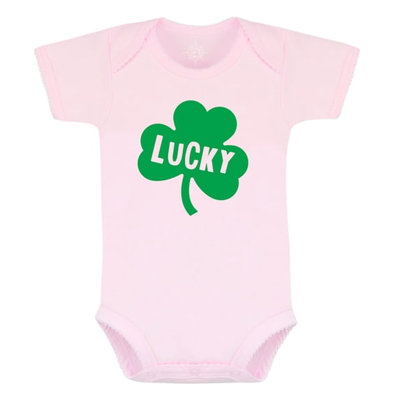Creative Knitwear St. Patrick's Day 'Lucky' Baby Bodysuit, Oxford, 0-3 Months