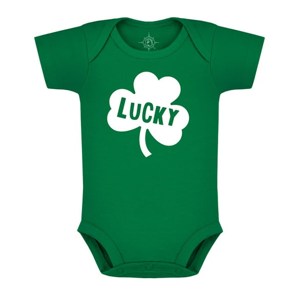 Creative Knitwear St. Patrick's Day 'Lucky' Baby Bodysuit, Oxford, 12 Months