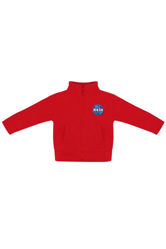 Infant & Toddler Red Polar Fleece Full Zip Jacket with Nasa Embroidered Appliqué, Sizes 12M - 4T