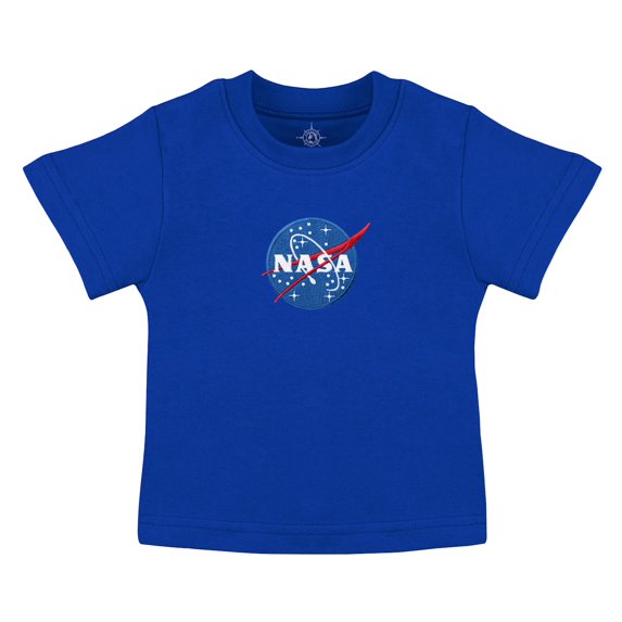 Creative Knitwear Infant and Toddler Short Sleeve T-Shirt with NASA Applique, Royal, Sizes 12M–4T