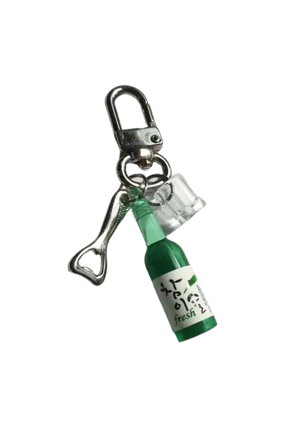 Creative Korean Inspired Soju Bottle Keychain Charm For Keys And Phones Lightweight Fashion Accessory