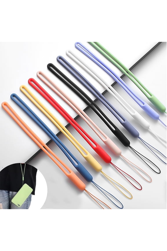 Creative Lanyard Short Small Wrist lanyards 1 PCS Phone Wrist Strap Hand Lanyard Silicone Charms for Cellphone Pen Umbrella Water Cup kettleCamera USB Thumb Drives Keys Badges