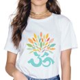 thumbnail image 1 of Creative Leaf Print Pattern Round Neck T-Shirt Top Short Sleeve, 1 of 3