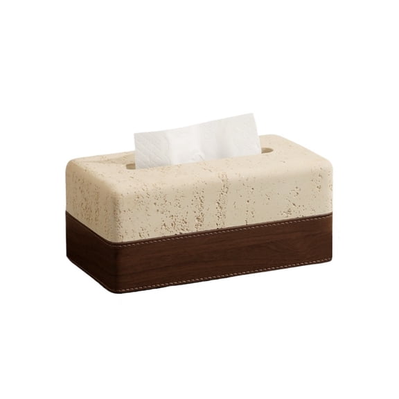 Creative Leather Stitching Tissue Box Cover Living Room Light Luxury Napkin Facial Dispenser Desktop Decoration