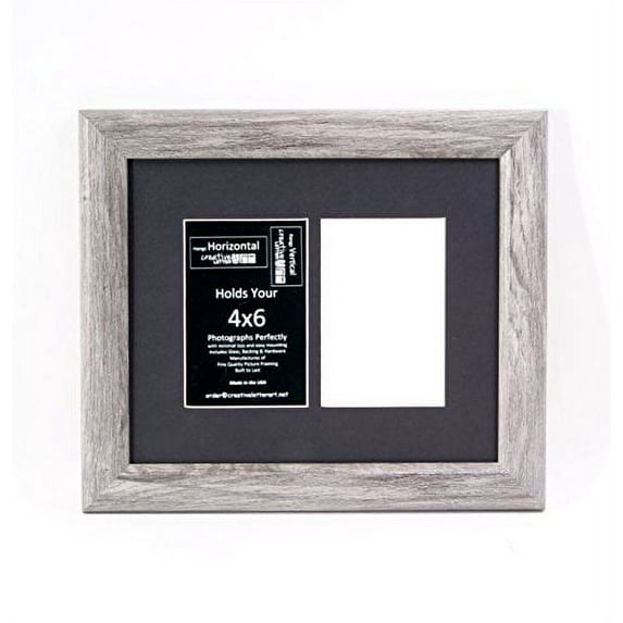 Creative Letter Art [10x12 2 Opening Driftwood Like Picture Frame with Glass to hold 4 by 6 Photographs including 10 by 12 inch Black Mat Collage