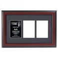 thumbnail image 1 of creative letter art [10x24mh-w] 5 opening glass face mahogany picture frame holds 4x6 media with white collage mat, 1 of 7