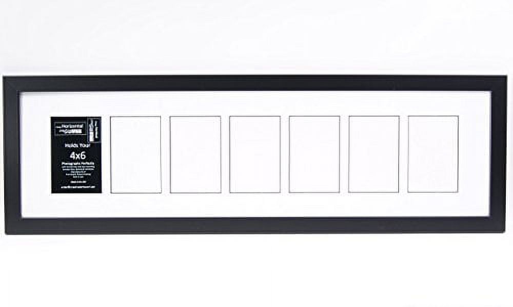 Creative Letter Art [10x32 6 Opening Glass Face Mahogany Picture Frame to  hold 4 by 6 Photographs including 10 by 32 inch White Mat Collage 