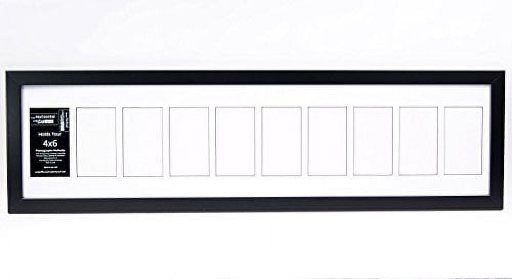 Black Rectangular 10-Opening Glass Collage Picture Frame