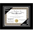 thumbnail image 1 of Creative Picture Frames 14x17 Classic Black Diploma Frame with Black Mat Glass Easel and Installed Wall Hangers , Frame Holds 16x20 Media without Mat 14x17 Black Mat, 1 of 6