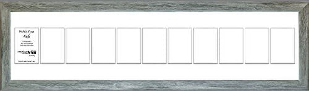 Creative Letter Art [10x44dw-w] 11 Opening Driftwood Picture Frame Holds 4x6 Media White Collage Mat Including Scratch Resistant Acrylic