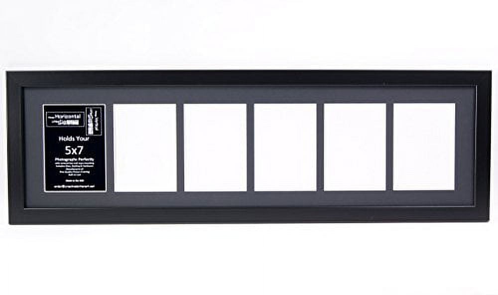 Creative Letter Art 6 Opening 5x7 Black Picture Frame with 10x36inch