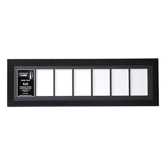 Creative Letter Art 8 x 30 Wall Picture Frame with Black Mat, Black