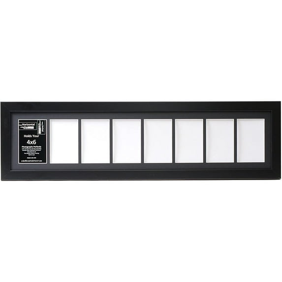 Creative Letter Art 8 x 34 Wall Picture Frame with Black Mat, Black