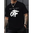 thumbnail image 1 of Creative Letter Pattern Print, Fashionable Men''''S Round Neck Short Sleeved T-Shirt, Weighing, Made of Pure Cotton, Comfortable And Breathable, Suitable for Daily Casual Outdoor Wear B26000765, 1 of 5