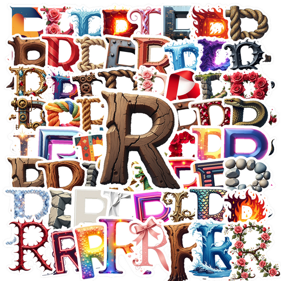 Creative Letter Theme Stickers, Waterproof Letter Theme Sticker for Water Bottle Laptop Phone Cases Planner Skateboard Luggage Helmet Party Favor Decor, Ideal for Adults Teens Teacher Rewards