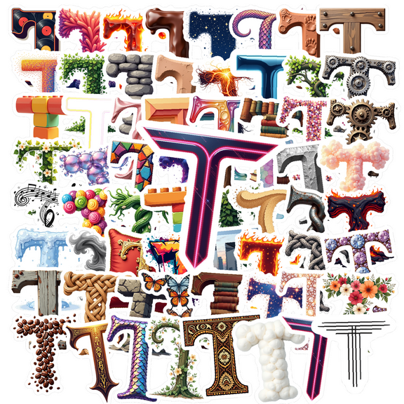 Creative Letter Theme Stickers, Waterproof Letter Theme Sticker for Water Bottle Laptop Phone Cases Planner Skateboard Luggage Helmet Party Favor Decor, Ideal for Adults Teens Teacher Rewards