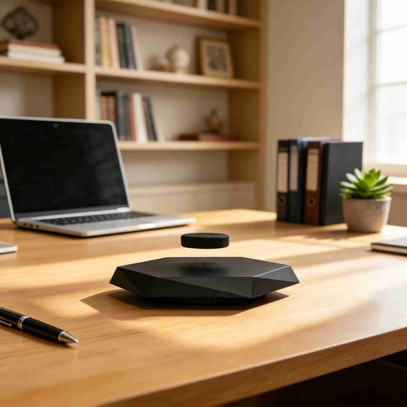 Creative Levitating Desk Floating Spinning Decor, Floats Rotates Freely, Floating Desk Decor for Home, Office, Unique Holiday Gift Idea