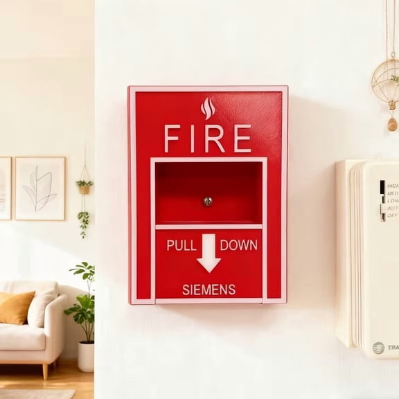 Emergency Pull String Alarm Switch Red Safety Alert Button Panel for Home Office
