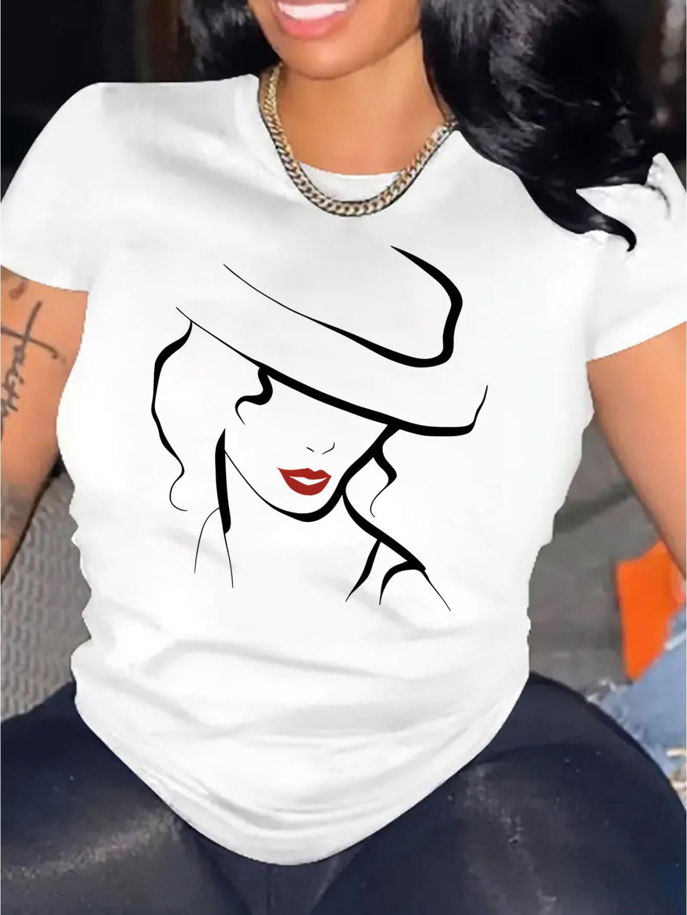 Abstract Shape And Line Pattern Printed Women's Casual Long Sleeve Comfortable Cotton Shirt