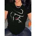 thumbnail image 1 of Creative Line Art of Beautiful Women, Patterned Prints, Women'S Trendy Round-Neck Short-Sleeve T-Shirt, Simple Casual Sports Tee, Comfortable Summer Top for Holidays., 1 of 6