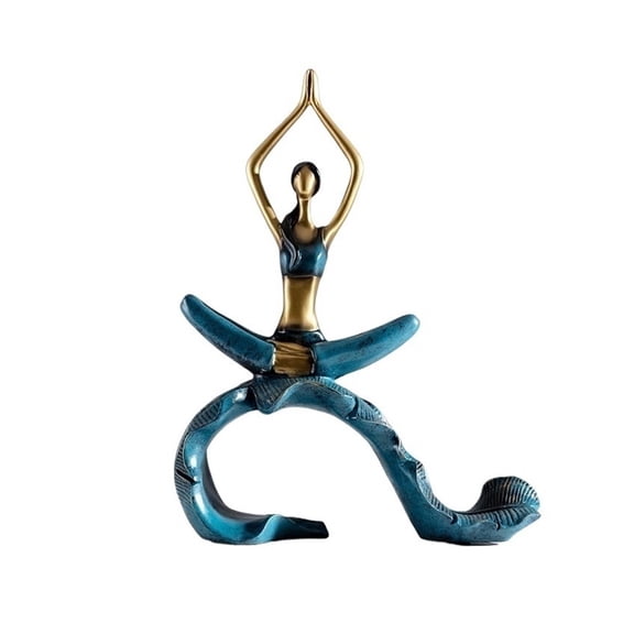 Creative Living Room Resin Girl Figure Shape Craft Decoration Yoga Action Shape Ornaments,23 * 8 * 29cm(L * W * H)