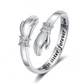thumbnail image 1 of Creative Love Hug Hands Diamond-studded Ring Female, 1 of 2