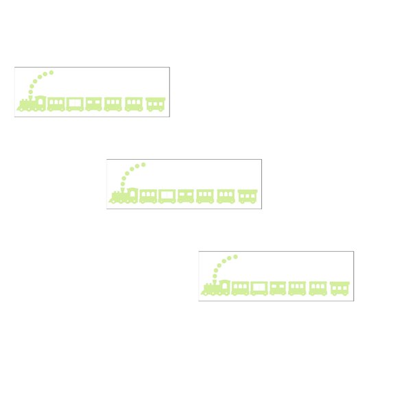 Creative Luminous Small Train Wallpaper Background Wall Living Room Room Decoration Wall Sticker Wall Sticker 3PCS Green 3Packs 90 cm