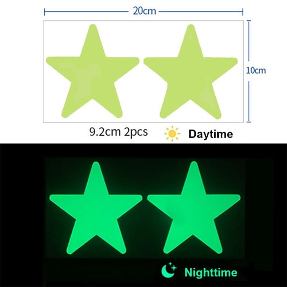 Creative Luminous Star Wall Stickers for Windows and Doors – Glow-in-the-Dark Removable Vinyl Decals for Bedrooms, Nurseries & Playrooms, Green(2 of 2,216)