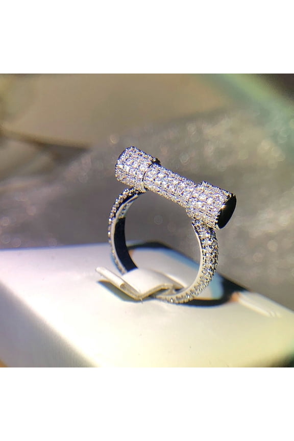 Creative Luxury Full Diamond Geometric Ring
