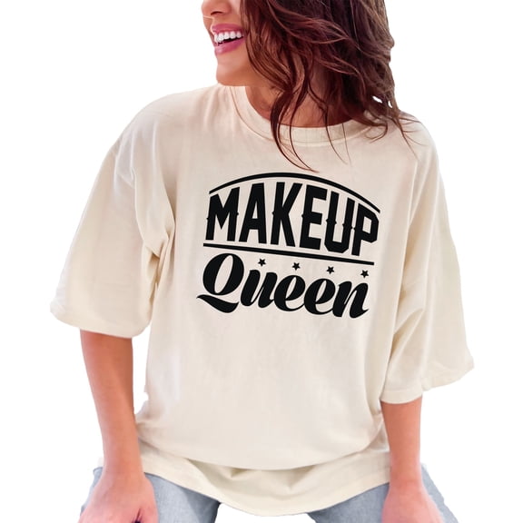 Creative Makeup Queen Design for Trendy, Ivory Comfort Colors T-Shirt, Small