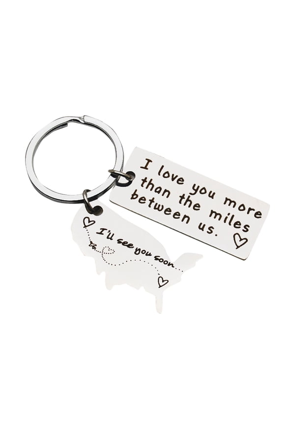 Creative Map Love Key Chain Metal for Lovers Family Friends Christmas Valentine Anniversary Gift Daily Use