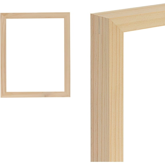 Creative Mark Ambiance Unfinished Deep Gallery Frame, 18x24" Open Back Natural Wood Frames for Canvas and Mounted Artwork, 3/4" Face, 1-1/4" Deep, No Glass or Backing