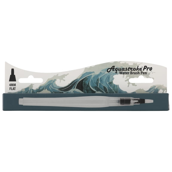 Creative Mark Aquastroke Pro Water Brush Pen - Water Soluble Paint Brushes Perfect For On-The-Go Or In The Studio - Flat (Small)
