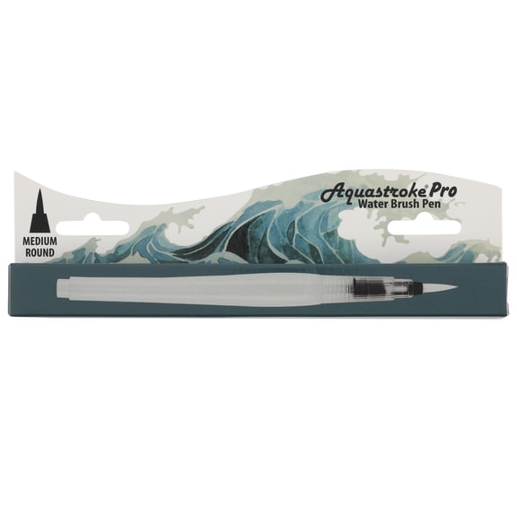 Creative Mark Aquastroke Pro Water Brush Pen - Water Soluble Paint Brushes Perfect For On-The-Go Or In The Studio - Round (Medium)