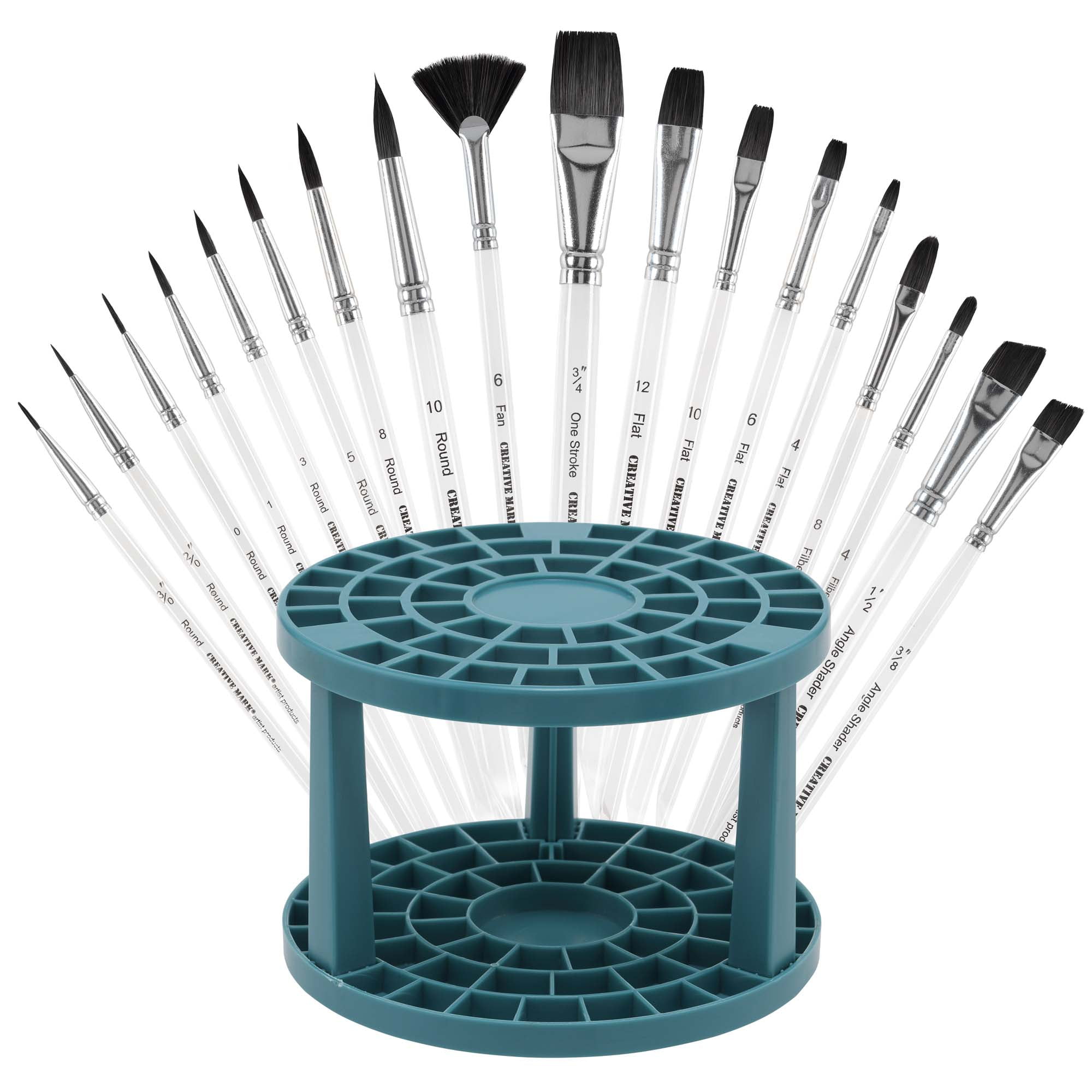 Creative Mark Artist Brush Crate Set - Organizing Crate with Brushes for Artists, Professionals, Studios, Students, & More! - Teal