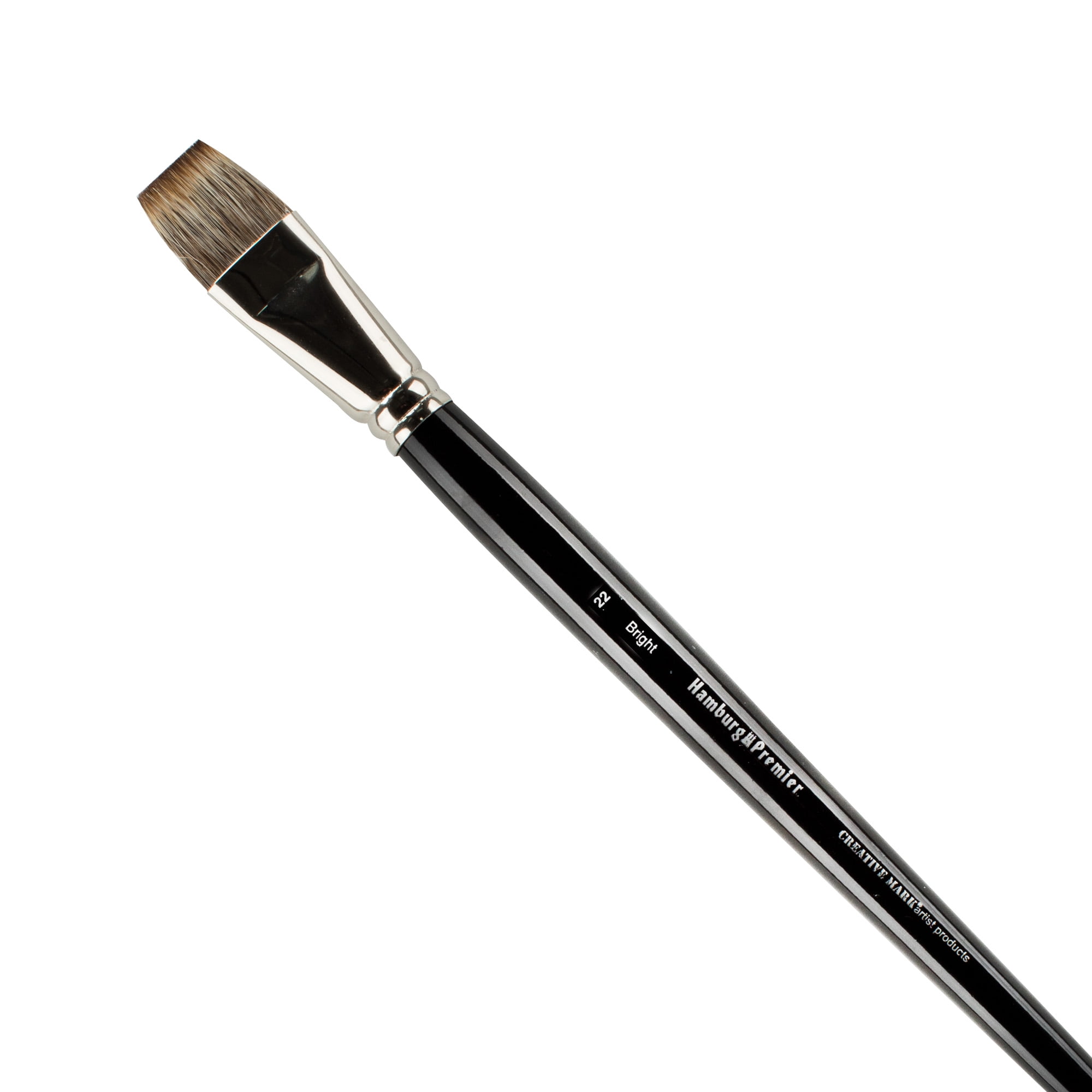 Creative Mark Hamburg Premiere Professional Oil Painting Brushes - Bright #22 Oil Paint Brush - Handmade in Germany, Natural & Synthetic Hair Blend, Long Triple-Lacquered Birch Handle