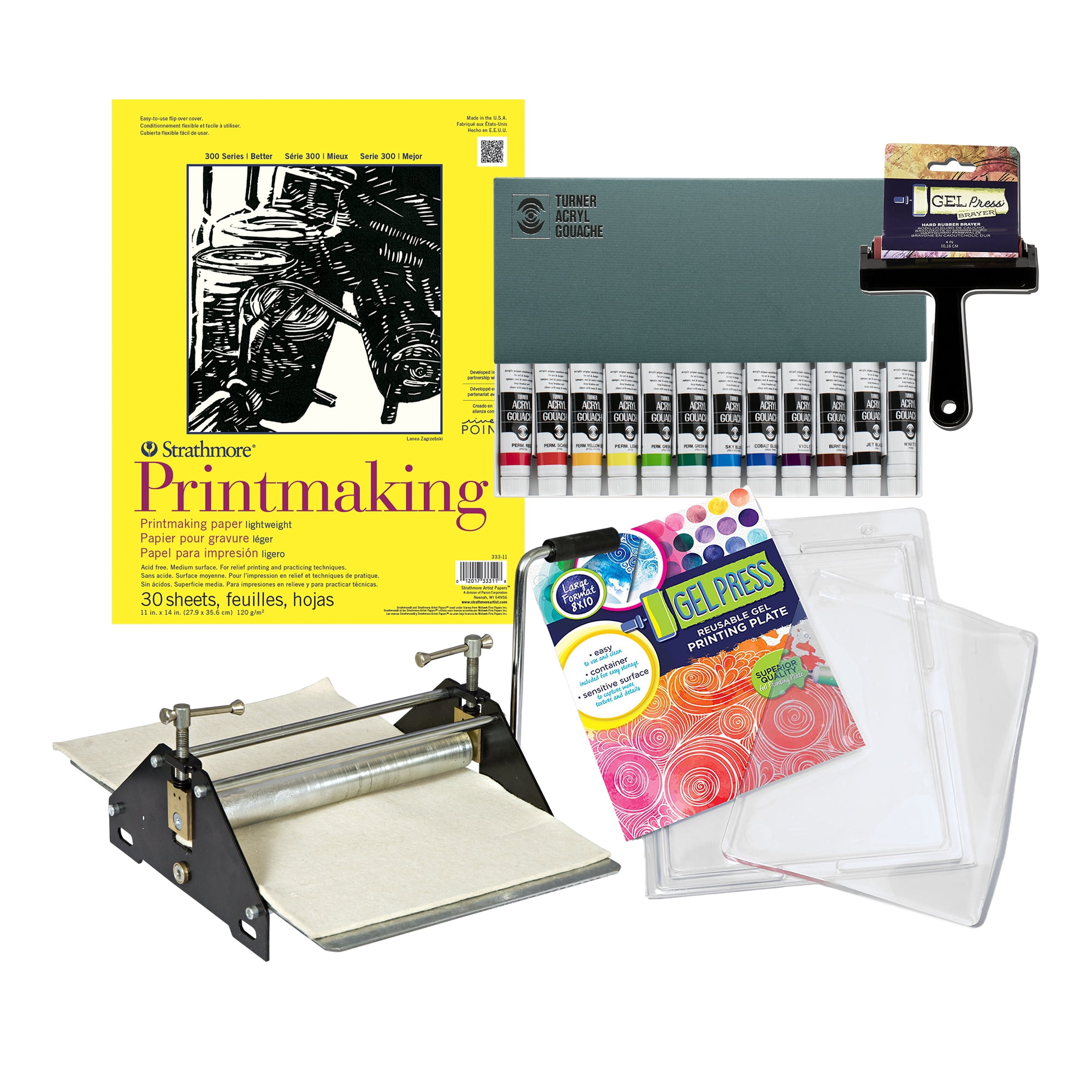 Creative Mark Artist Kit - Gel Printing Plate, Strathmore Printmaking  Journal, Acrylic Paint Set With Brayer Includes Paint Roller - Perfect for  Acrylic and Oil Paint, Craft Projects 