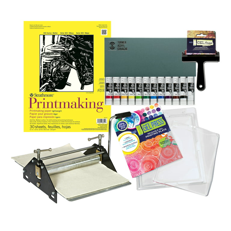 Creative Mark Artist Kit - Gel Printing Plate, Strathmore Printmaking  Journal, Acrylic Paint Set With Brayer Includes Paint Roller - Perfect for