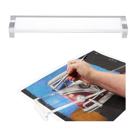 Creative Mark Artist Leaning Bridge - 24 Inches Clear Acrylic Wrist Rest - Steady Hand Drawing Tools for Artists & Architects - Transparent Bridge for Painting, Drawing, and Drafting