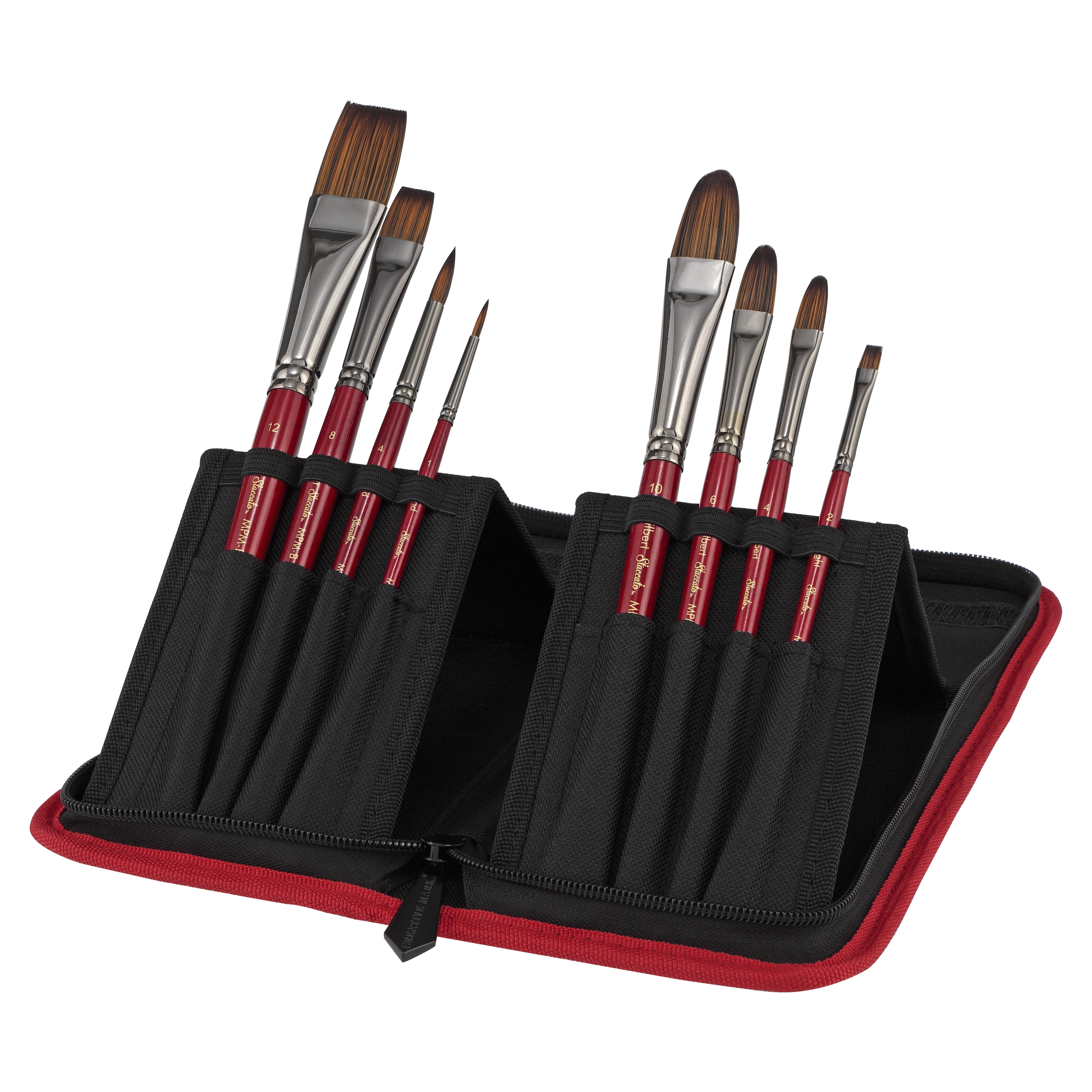  Creative Mark Folding Paint Brush Easel & Travel Case 13 Long  - Compact Watercolor Brush Holder Organizer for Short Handled Paintbrushes  - Durable Paint Brush Bag for Storage - Holds up