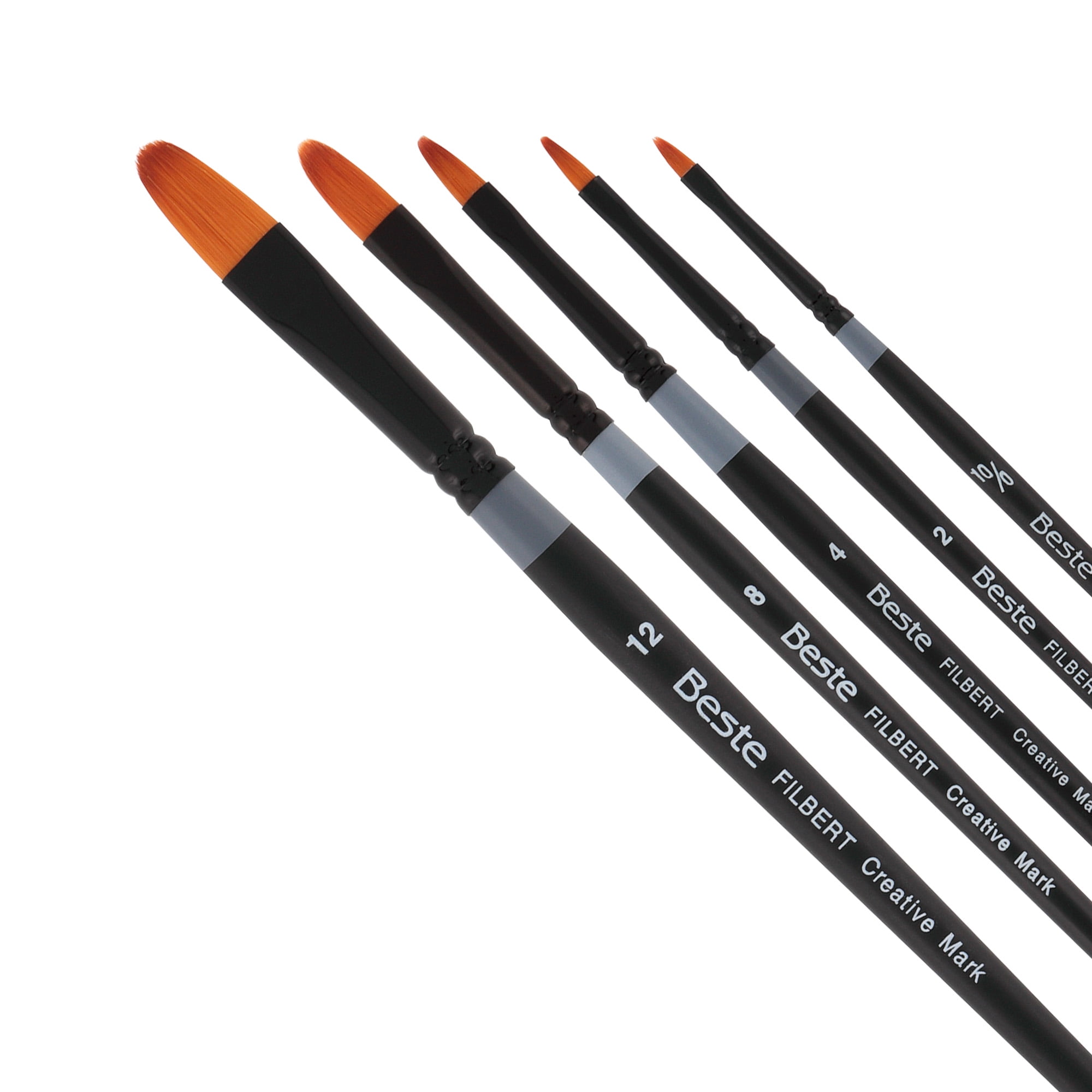 Filbert Rake Brush Creative Mark Beste Golden Taklon Filbert Rake, Set of 5 Artist Paint ...