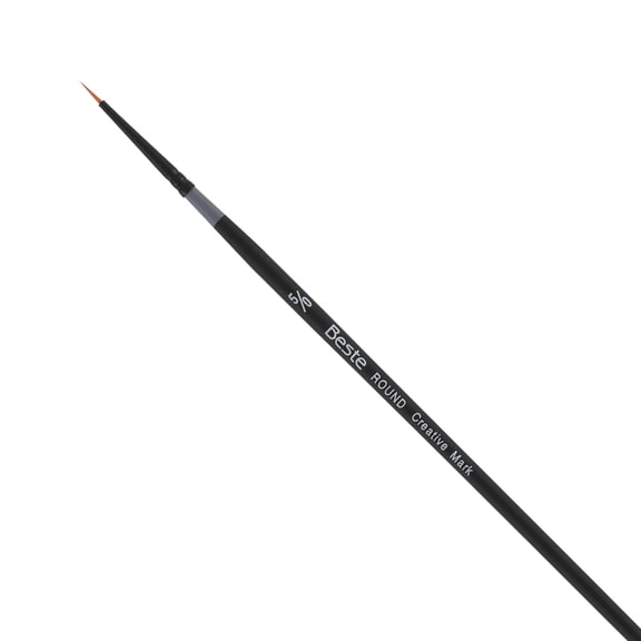 Creative Mark Beste Golden Taklon Round #5x0 Artist Brush, Professional Watercolor Brushes, For Acrylic Painting, Short Handle, Sharp Edges, Hand-Tied & Shaped