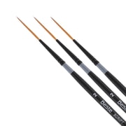 Creative Mark Beste Golden Taklon Script Liner #2 - 3 Pack Artist Paint Brush, Professional Watercolor Brushes, For Acrylic Painting, Short Handle, Sharp Edges, Hand-Tied & Shaped
