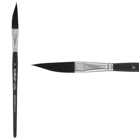 Creative Mark Black Knight Artist Liner Brush, Synthetic Short Handle Watercolor Paint Brush, 3/4in sword liner