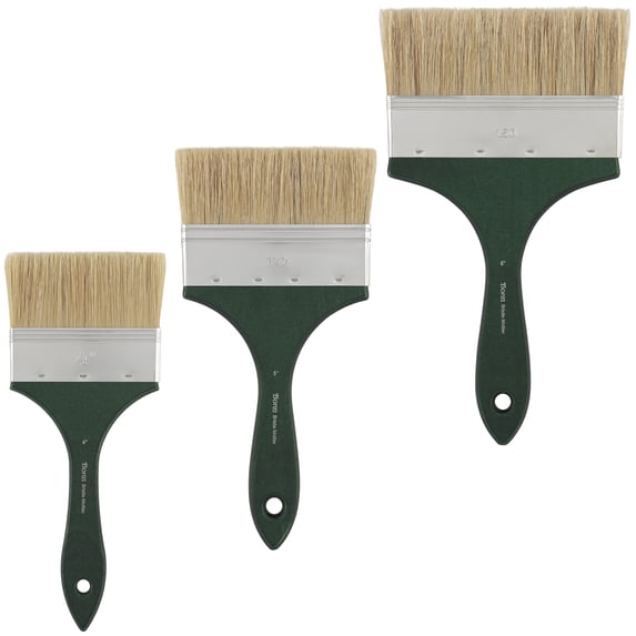 Creative Mark Bonn Bristle Blend Mottler Brush Set - Mottler Synthetic Hair Paint Brush for Large Scale Work, Acrylic or Oil Paint, and Artists - X-Large Set of 3 (4", 5", & 6")