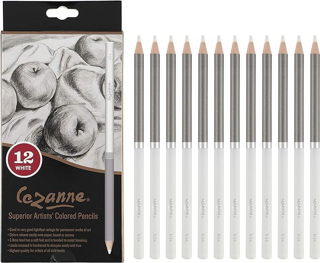 Creative Mark Cezanne Premium Colored Pencils White Set of 12 Highly