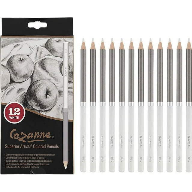 Creative Mark Cezanne Premium Colored Pencils White Set of 12 Highly