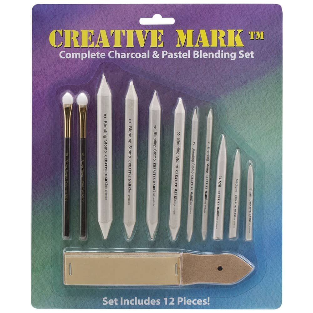 Creative Mark Complete Blending Set - Includes Sponge Blenders, Blending Stumps, & Sandpaper Pad - Great for Charcoal, Pencil, & Pastel Blending
