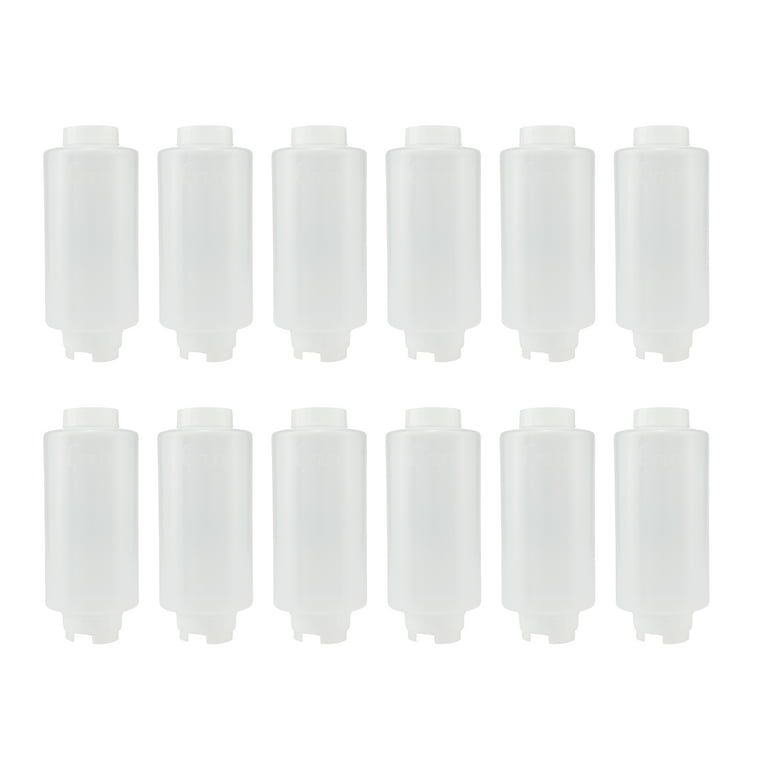 First In First Out 32 oz Clear Plastic Squeeze Bottle - Refill Lid,  Precision Tip - 9 1/2 x 3 1/2 x 3 1/2 - 1 count box